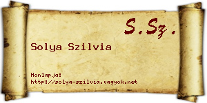 Solya Szilvia névjegykártya
